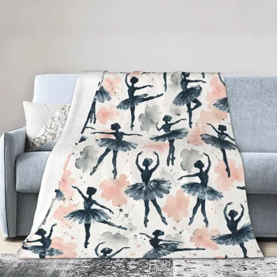 Ballet Dancers Silhouettes Blanket features elegant