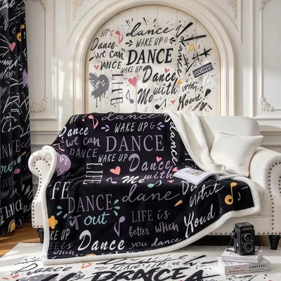Dance Life Graffiti Text Blanket: Urban Style for Dancers