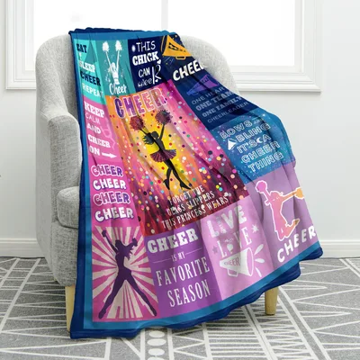 Cheerleading Quotes Collage Blanket for Cheer Enthusiasts