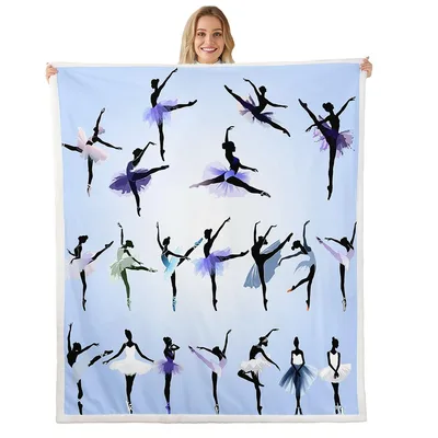 Ballet Dancers Silhouette Pattern Blanket: Graceful Dancer Art