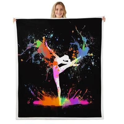 Ballerina Splash Paint Dance Blanket: Colorful Dancer Art