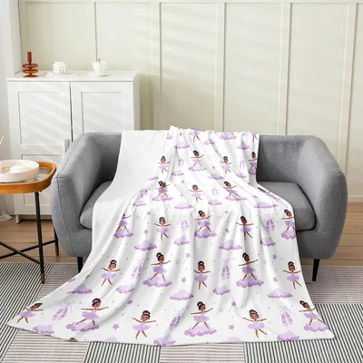 Ballerina Dancers with Pink Blanket: Sweet Ballet Art for Dreamy Days