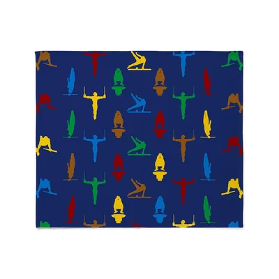 Gymnastics Silhouette Pattern Blanket: Colorful Gymnast Art