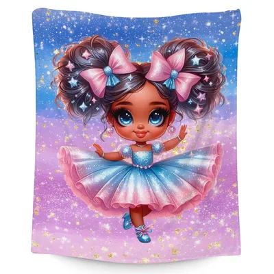 Ballerina Girl with Pink Blanket: Sparkle and Bow Design for Dancers