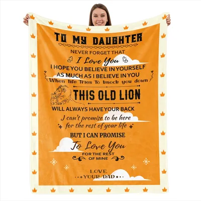 to My Daughter Blanket: A Lion Note From Dad