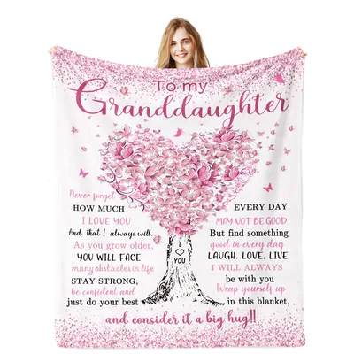 to my Granddaughter Never Blanket: A Hug in Fleece