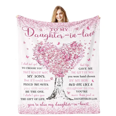 Gift for Daughter in Law Blanket: A Heartfelt Pink Throw