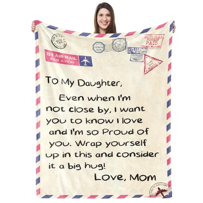 Letter to Daughter Blanket: A Hug From Mom, Folded Into Fleece