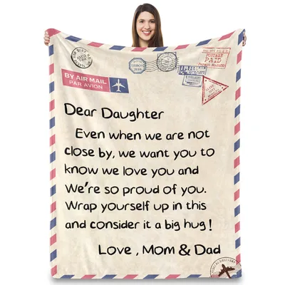 Mom and Dad Blanket: A Letter from Home for Your Daughter