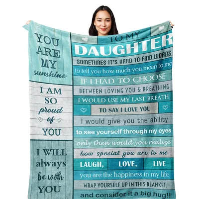 Letter to My Daughter Blanket: A Love Note in Teal