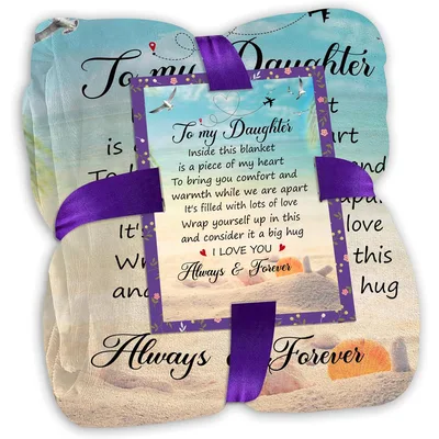 Daughter Love Letter Blanket: A Beachside Poem for Her Heart