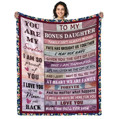 Stepdaughter Letter Sentiment Blanket Bonus Daughter Love Quote