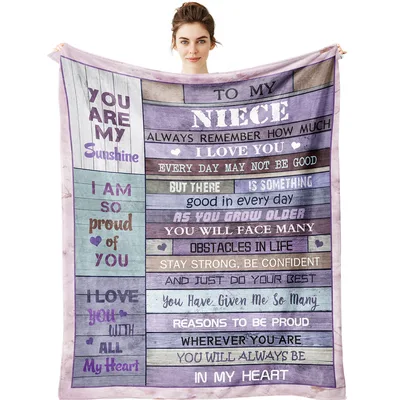 Niece Gift Blanket To My Niece Sentimental Wood Plank Design