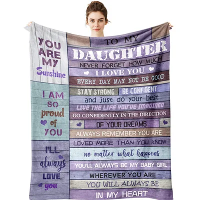 Daughter Encouragement Wood Planks Blanket