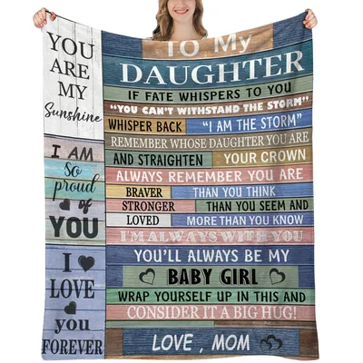 Rustic Wood Plank Daughter Blanket: A Note From Mom