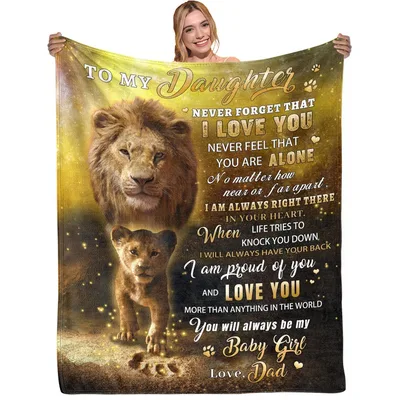 Lion Dad Daughter Blanket: A Message From Dad