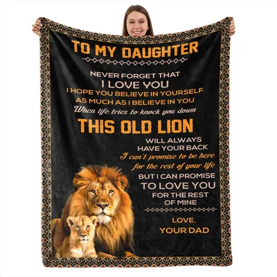 Old Lion Dad's Promise Blanket for Your Daughter