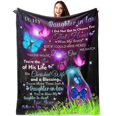 Butterfly Daughter in Law Blanket for Your Son's Wife
