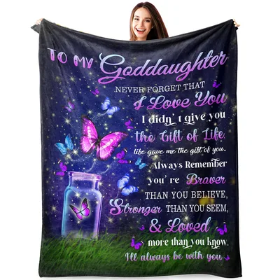 Goddaughter Gift Blanket: Butterflies and a Heartfelt Message