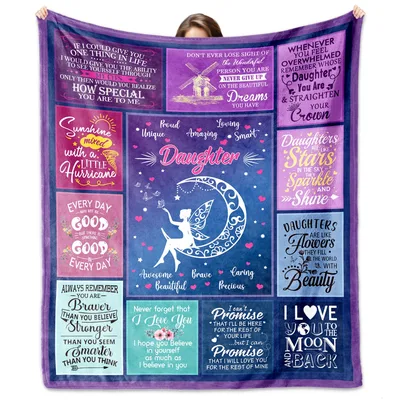 Daughter Moon Blanket: A Quilt of Love and Affirming Quotes for Her