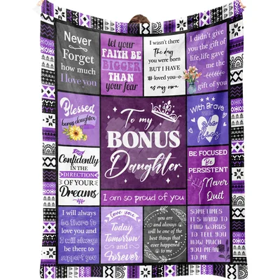 Bonus Daughter Blanket: A Purple Keepsake With Words for Her