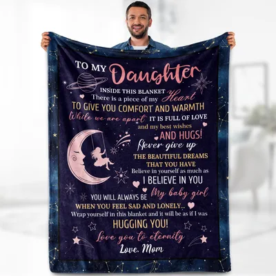 Daughter Gift from Mom Blanket: Moon Love Design