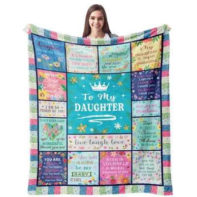 Daughter Love Blanket: Floral Words from Mom