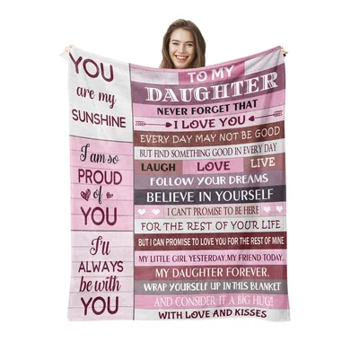 Pink Sunshine Daughter Love Blanket: A Letter in Print