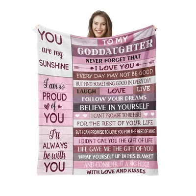 Love Letter Blanket for Your Goddaughter, Printed Words