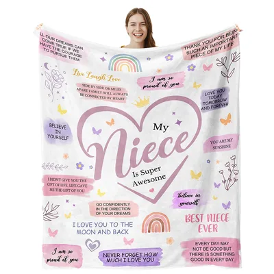 Niece Birthday Message Blanket: My Niece Is Super Awesome Design