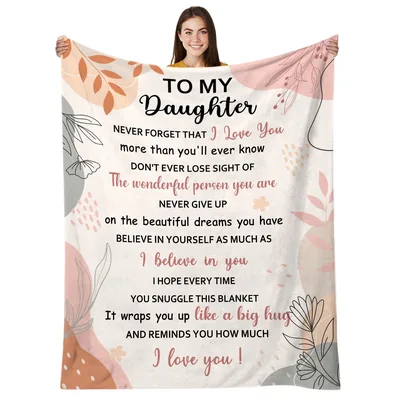 To My Daughter Love You Message Blanket for Her