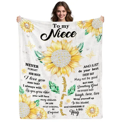 Sunflower Niece Blanket for the Girl Who Lights Up Your Life