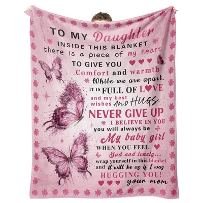 To My Daughter Butterfly Letter Blanket for Mom's Love