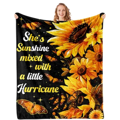 Sunshine Hurricane Blanket: A Sunflower Quote Throw for Her