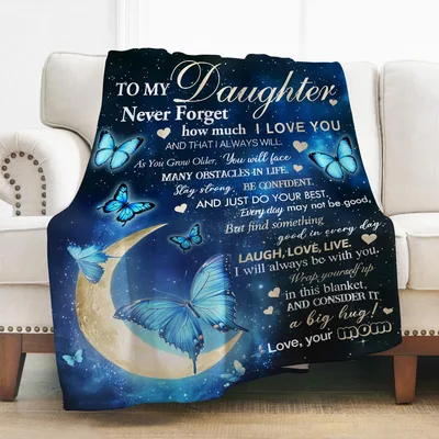 Daughter from Mom Butterflies Blanket for Your Girl