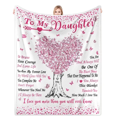 To My Daughter Heart Butterfly Tree Blanket for Daughters