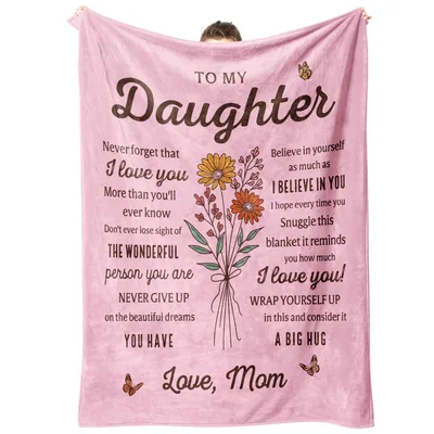 Pink Floral Bouquet Love Blanket for Your Daughter