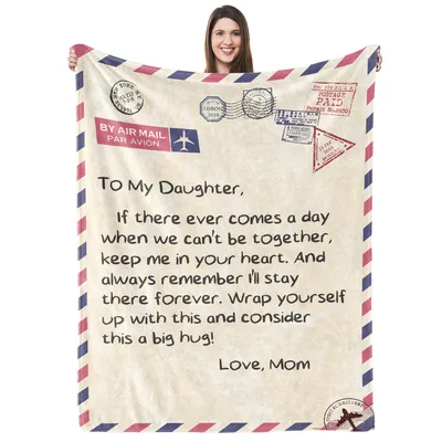 Daughter Air Mail Letter Blanket for Mom to Give