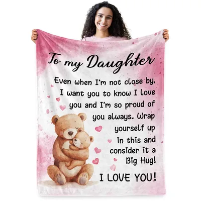 Daughter Big Hug Blanket: A Bear Hug Message for Her