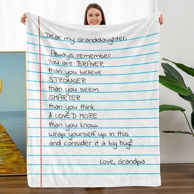 Granddaughter Letter Blanket: A Note From Grandpa