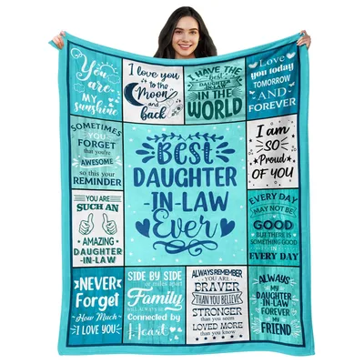 Daughter in Law Gift Blanket with Heartfelt Sayings