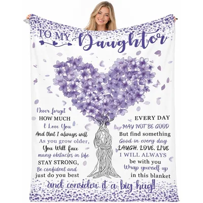 To My Daughter Purple Blanket: A Heart-Shaped Tree of Love