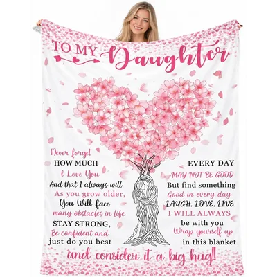 Cherry Blossom Daughter Blanket: A Hug for Her