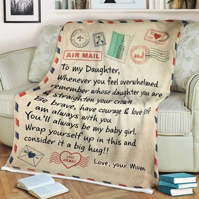 Airmail Letter from Mom Blanket: A Hug for Your Daughter