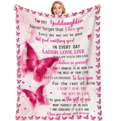 Goddaughter Butterfly Letter Blanket: Pink Wings and Heartfelt Words