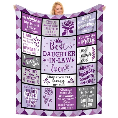 Best Daughter-in-Law Ever Purple Blanket for Your Family