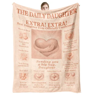 Daughter Inspirational Newspaper Blanket Features THE DAILY