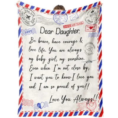 Daughter Airmail Blanket: A Letter You Can Wrap Up In