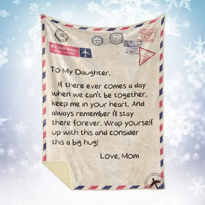 Air Mail Letter Hug Blanket for Your Daughter from Mom
