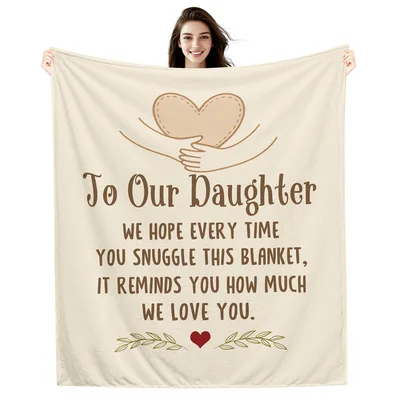 Daughter Love Reminder Blanket: To Our Daughter Heart Design